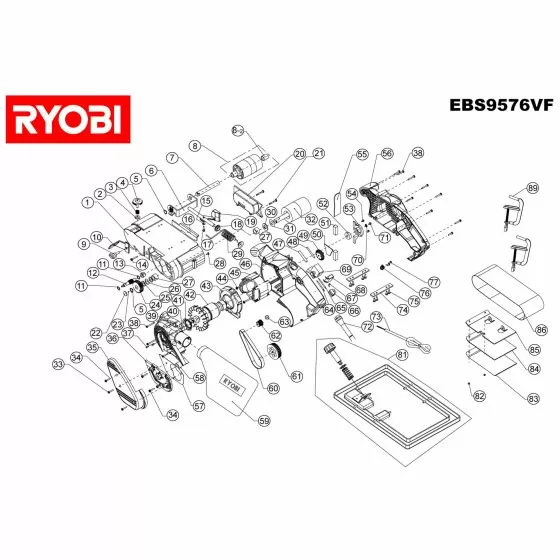 Ryobi 5133000272 Spare Parts List Type: 5133000276